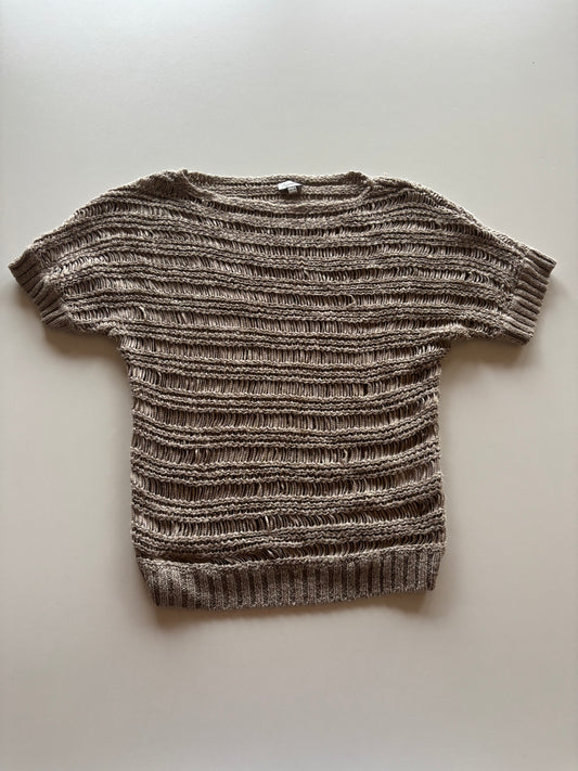 Taupe Open Knit Tee