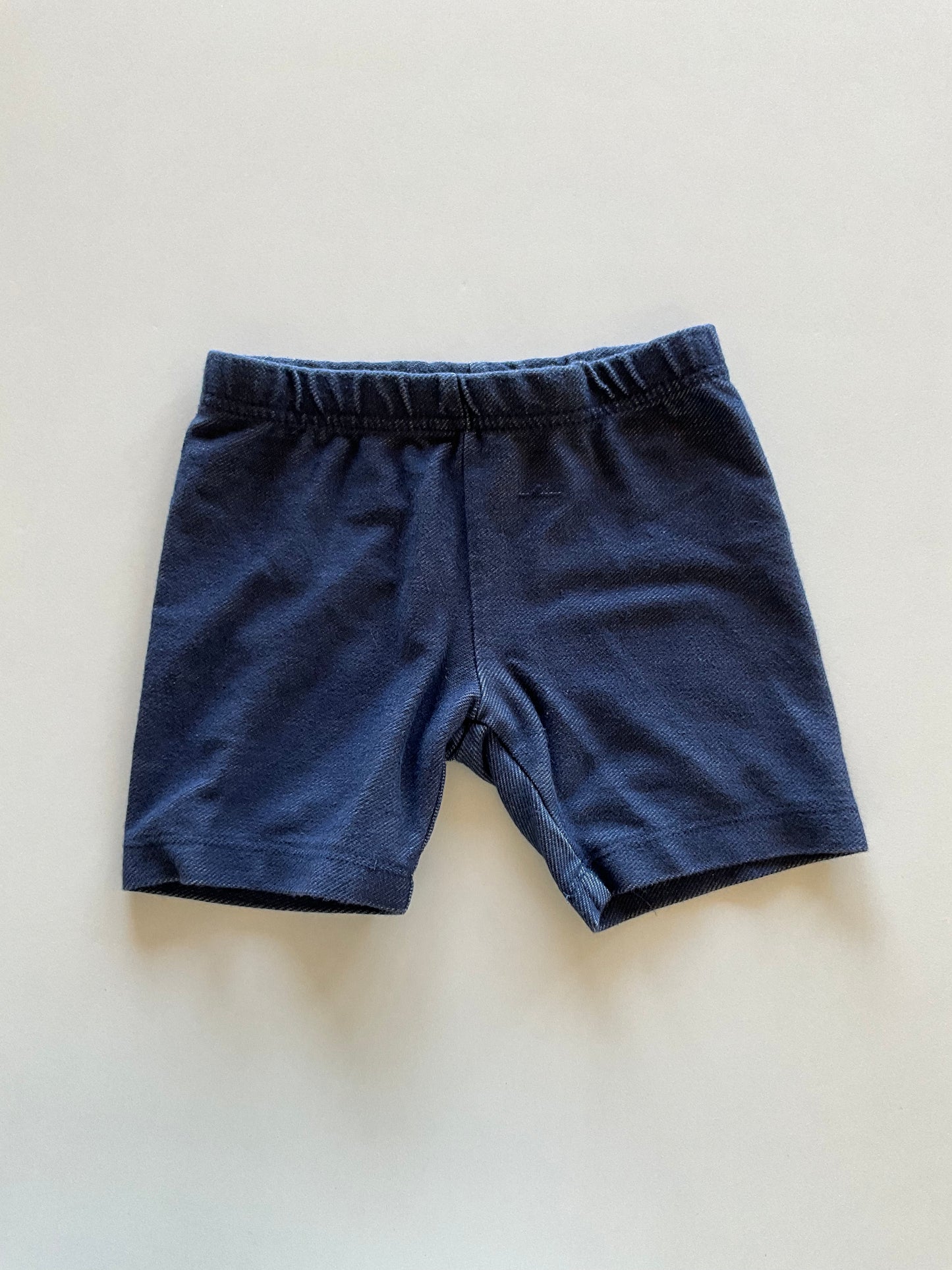 Faux Denim Biker Shorts