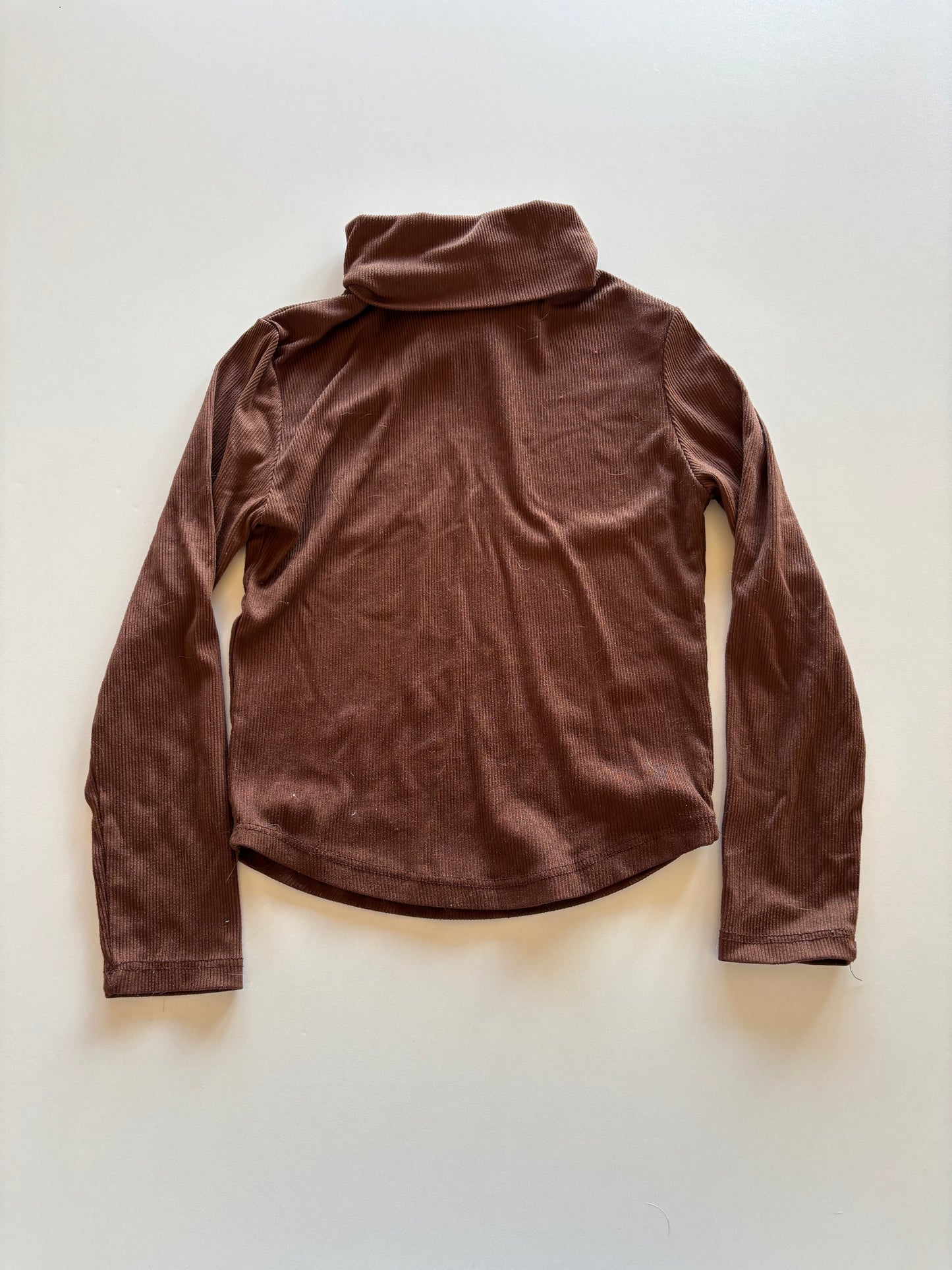 Brown Ribbed Turtleneck