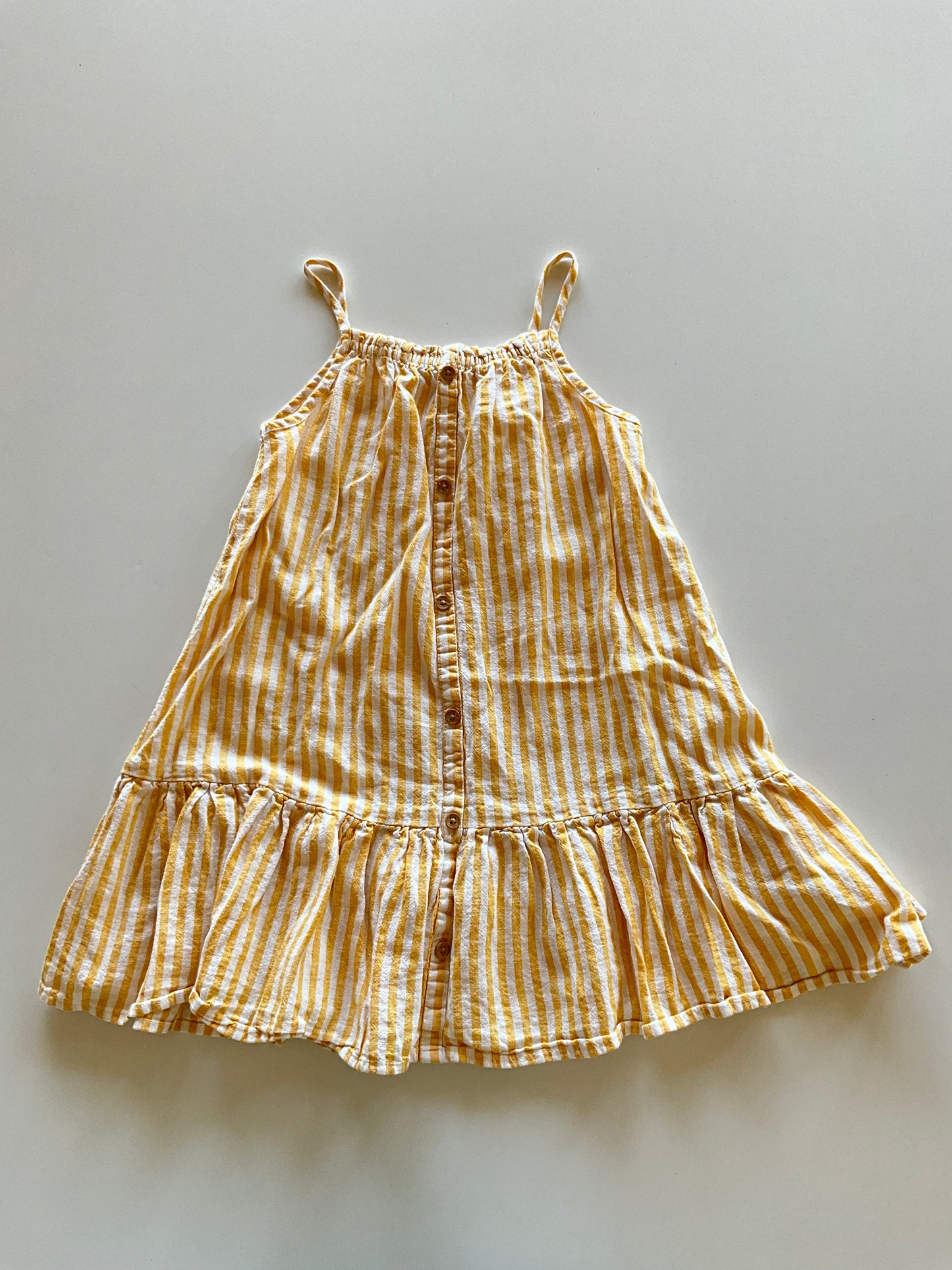 Yello & White Striped Dress