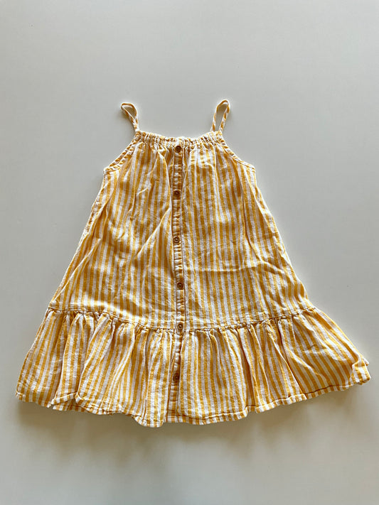 Yello & White Striped Dress