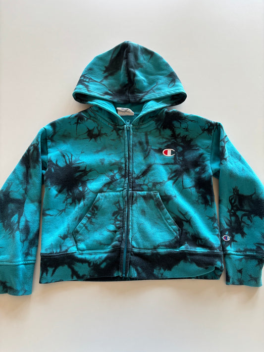 Blue Tie Dye Zip Up Hoodie