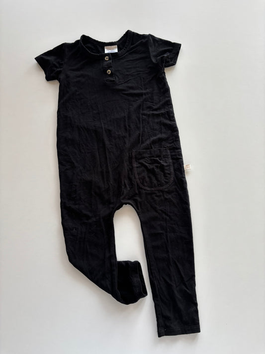 Black Romper with Pocket