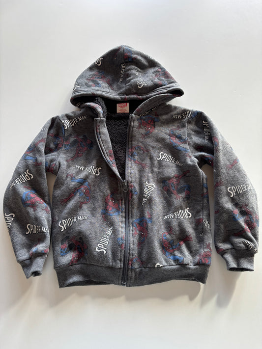 Grey Lined Spider-Man Zip Up Hoodie