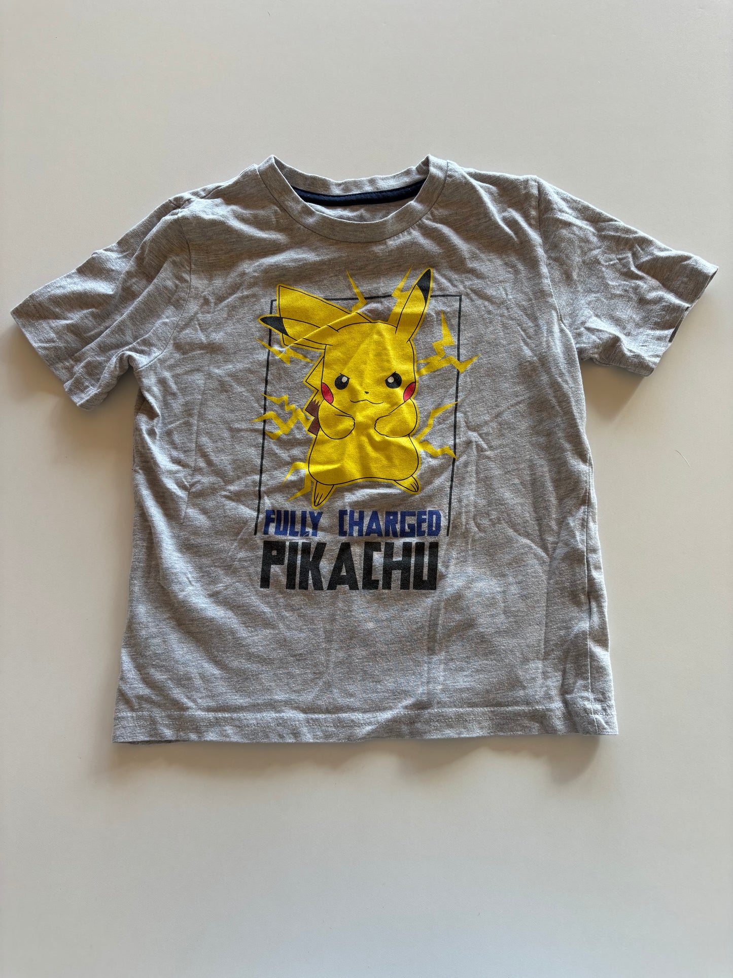 Grey Fully Charged Pikachu Tee
