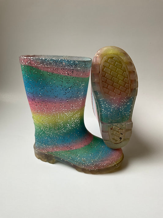 Sparkly Rainbow Rubber Boots
