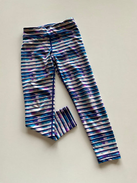 White, Purple, & Blue Striped Athletic Leggings
