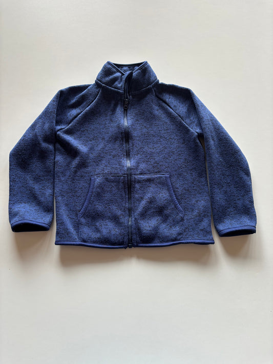 Navy Melange Zip Up Sweater