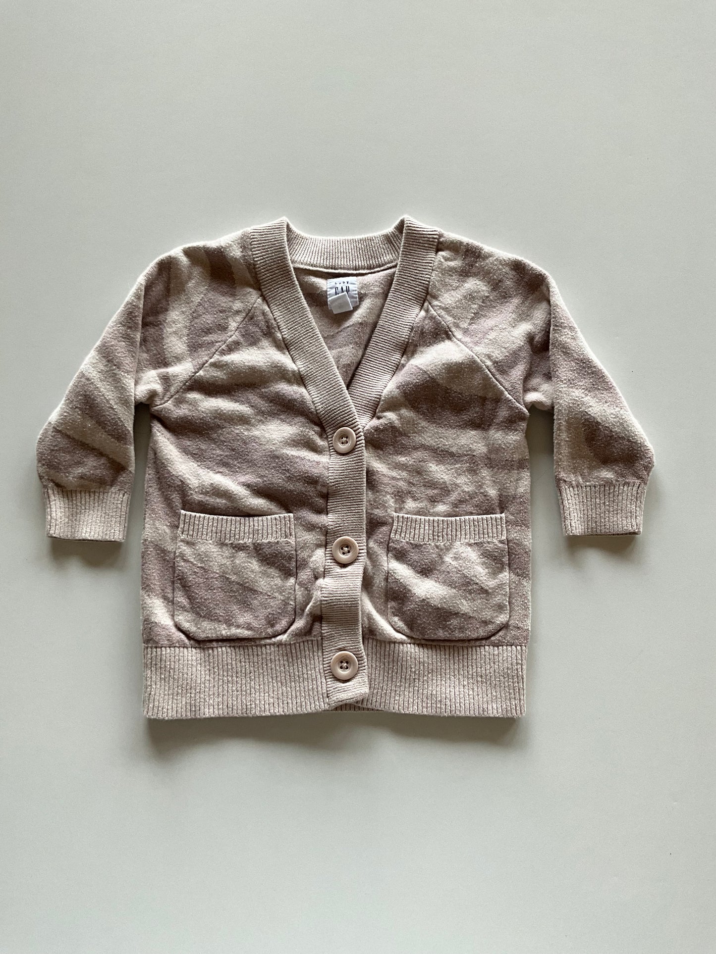 Taupe Zebra Striped Cardigan