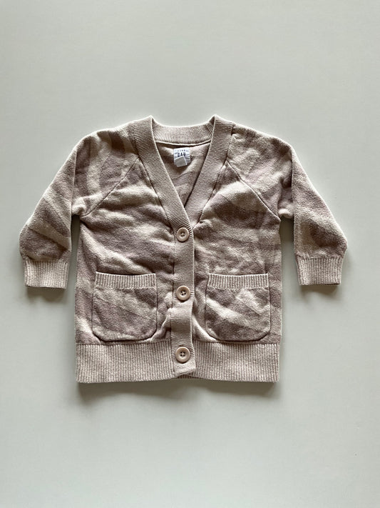 Taupe Zebra Striped Cardigan