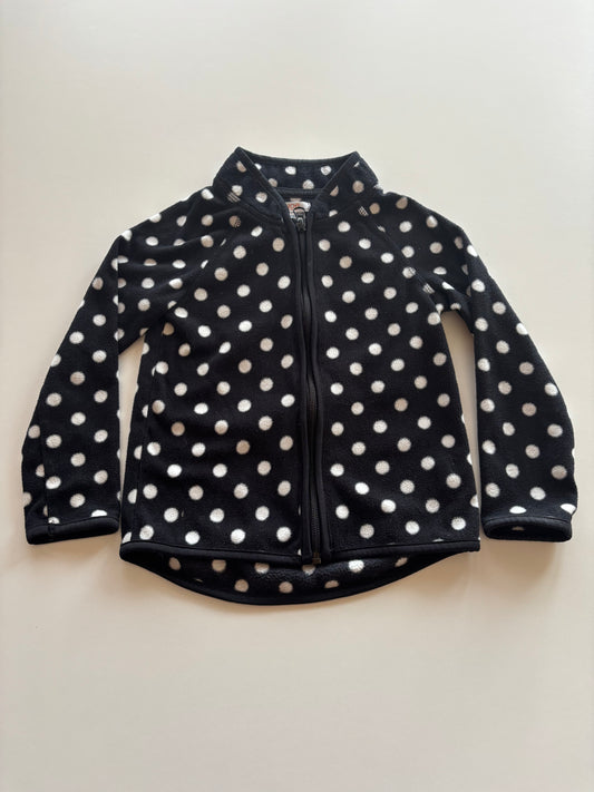 Black & White Polka Dot Fleece Zip Up