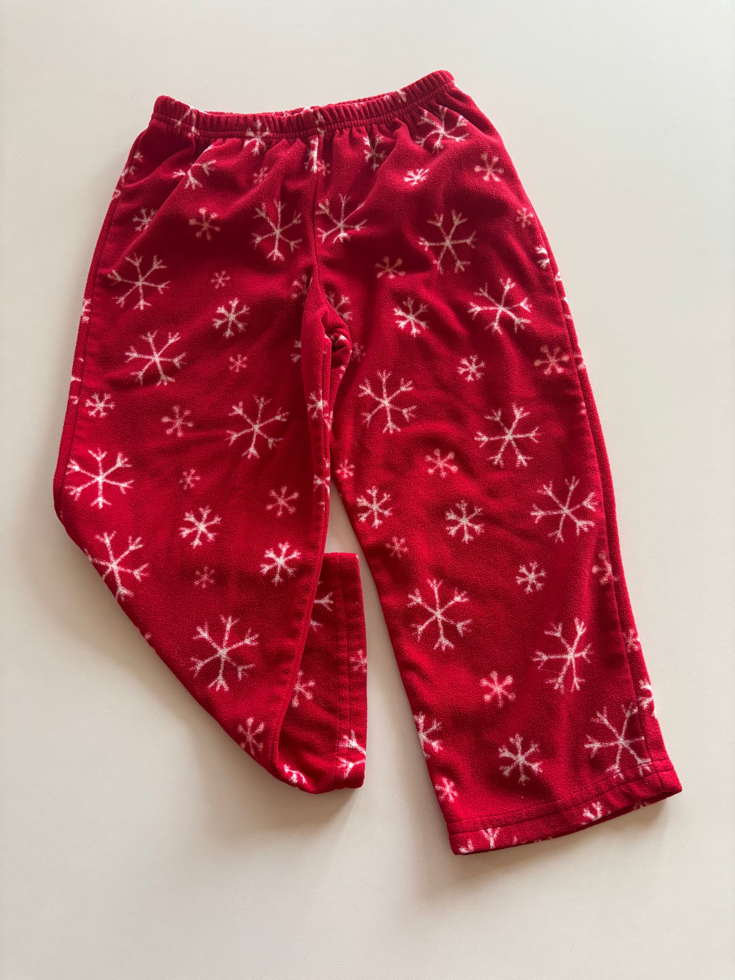 Red Fleece Snowflake Pants