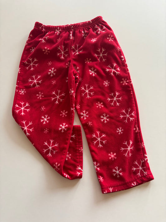 Red Fleece Snowflake Pants