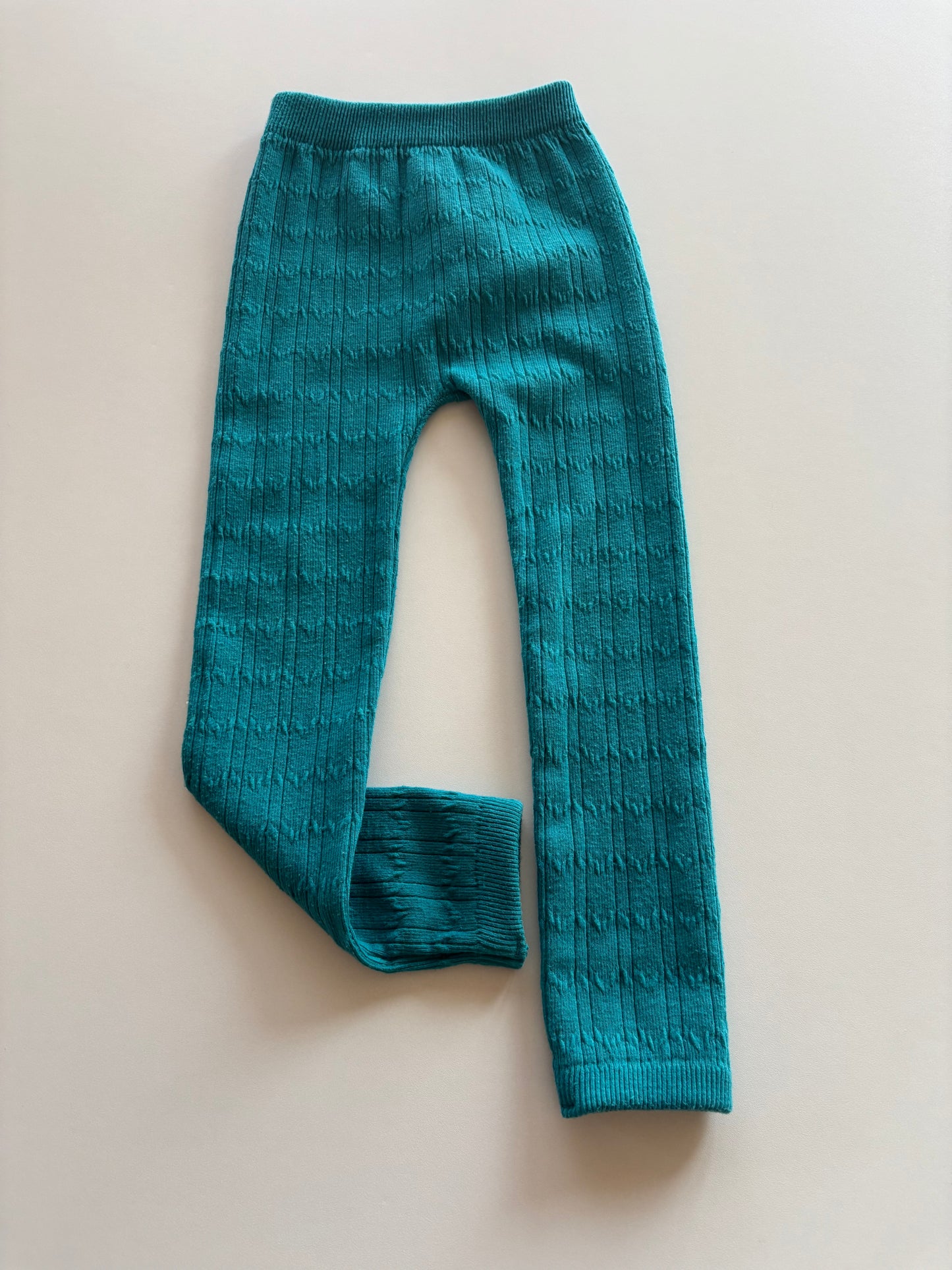Turquoise Ribbed Leggings