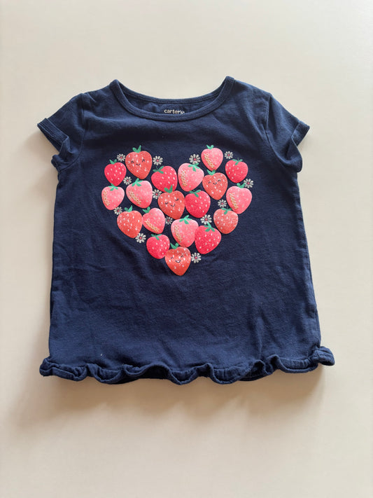 Navy Strawberry Heart Tee