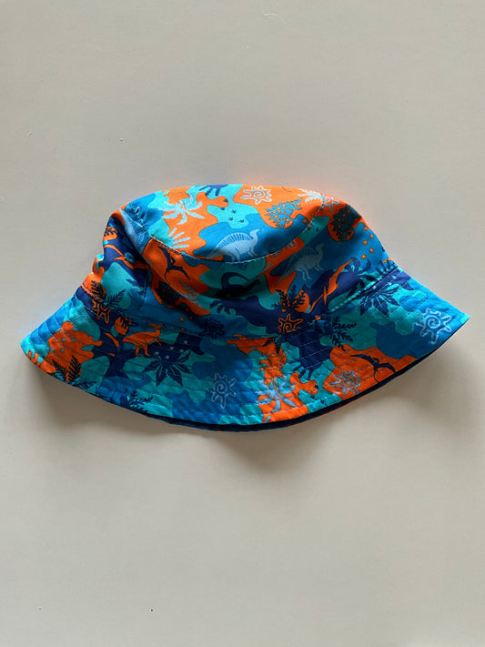 Orange & Blue Dino Camo Hat