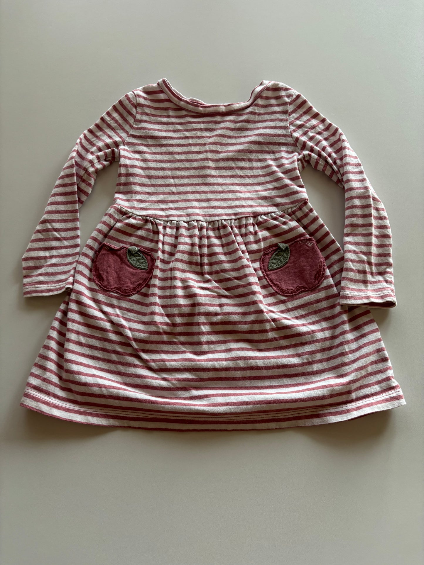 Pink Striped Apple Dress