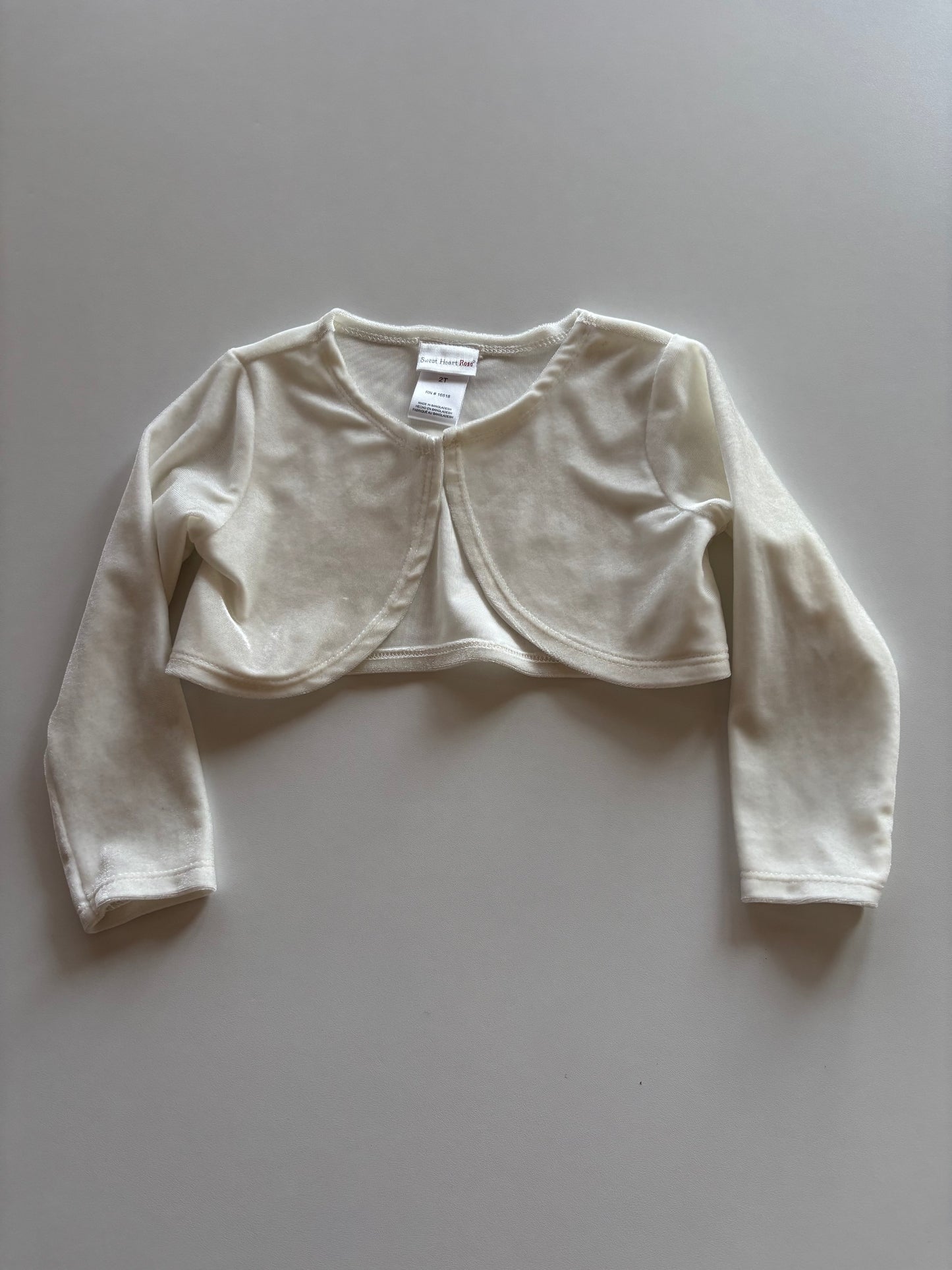 White Velour Cardigan