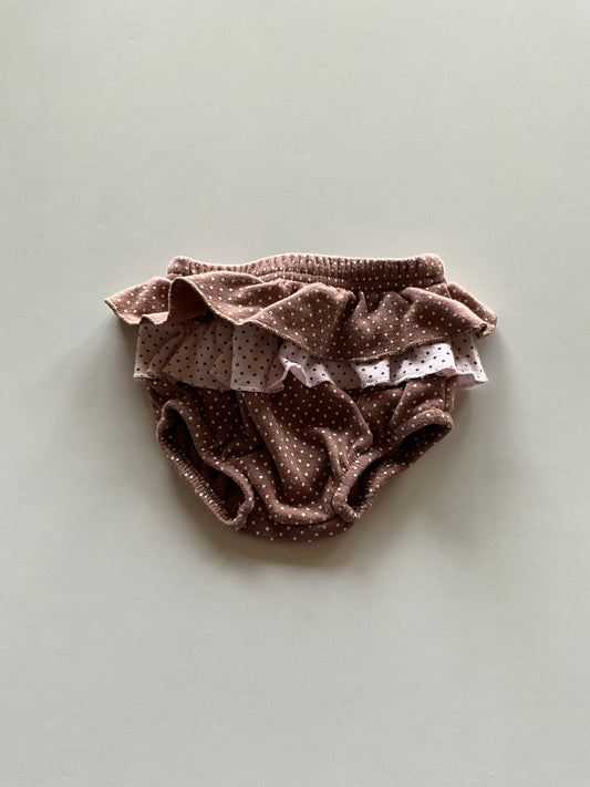 Mocha Ruffled Polka Dot Bloomers