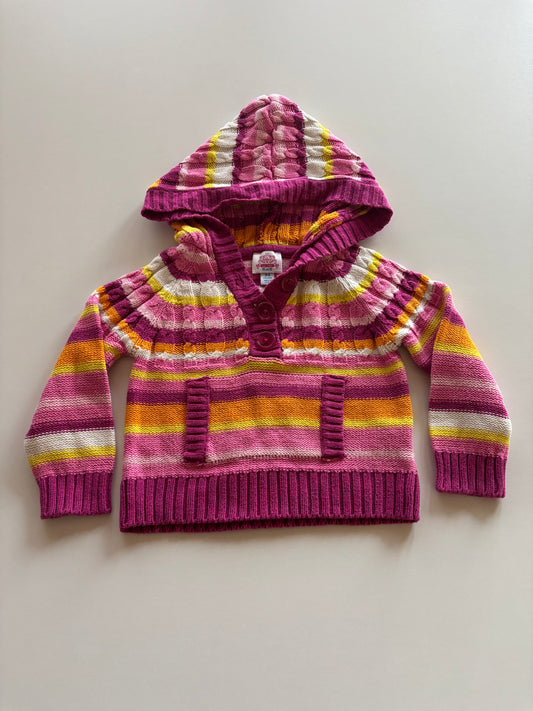 Colourful Striped Knit Hoodie