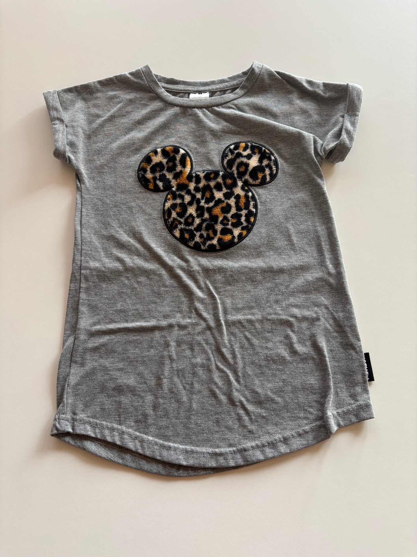 Grey Leopard Minnie T-shirt Dress