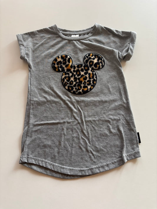 Grey Leopard Minnie T-shirt Dress