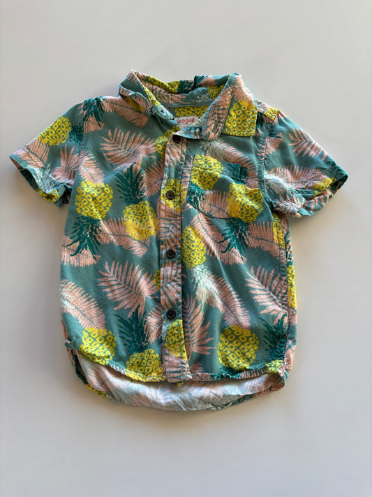 Tropical Pineapple Button Up Shirt