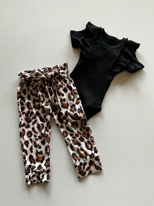 2pc Black & Leopard Set