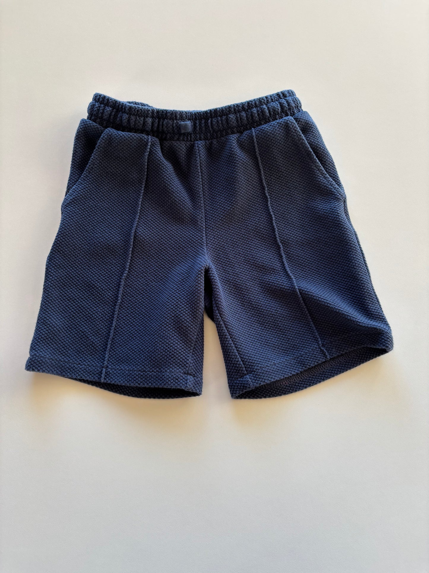 Navy Textured Shorts