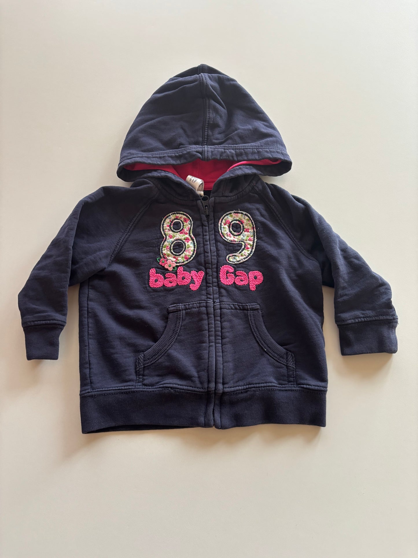 Navy Floral 89 Zip Up Hoodie