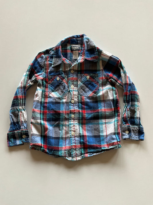 Blue & Red Plaid Button Up