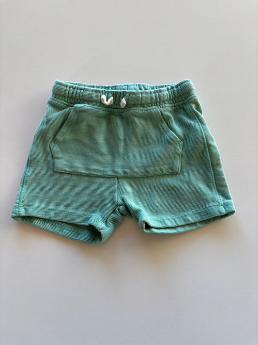 Green Ribbed Shorts