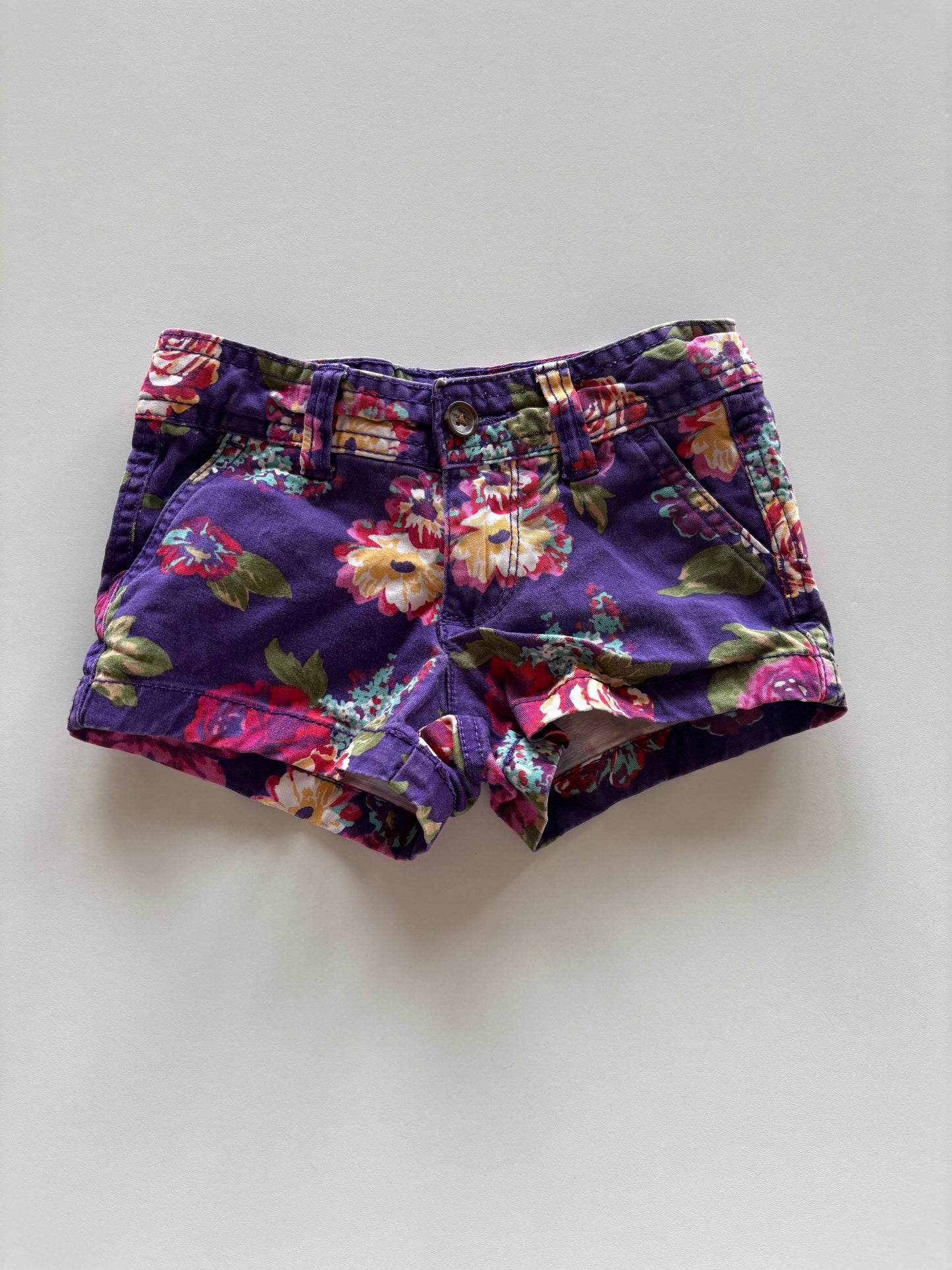 Purple Floral Shorts