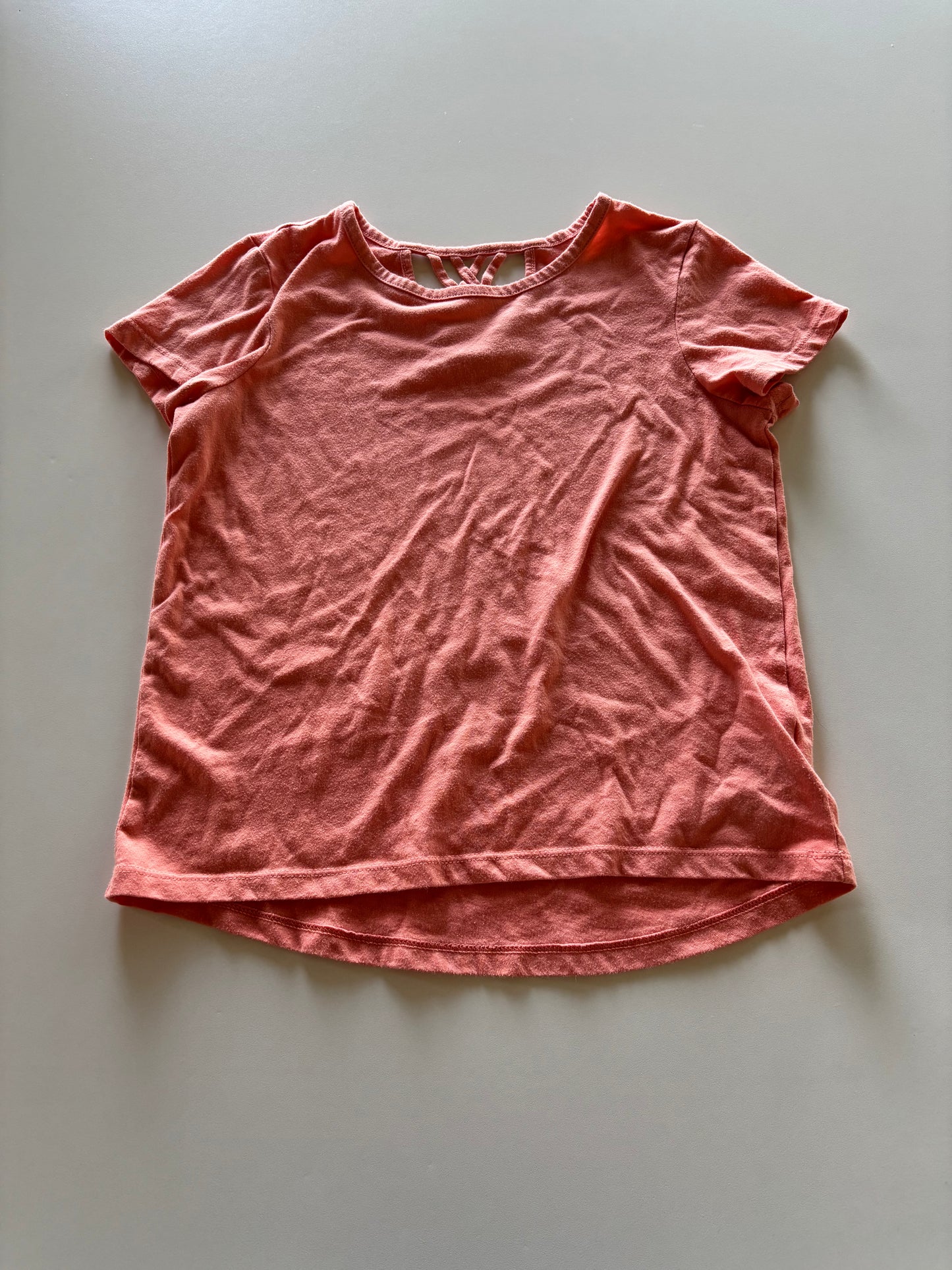 Coral Crisscross Back Tee
