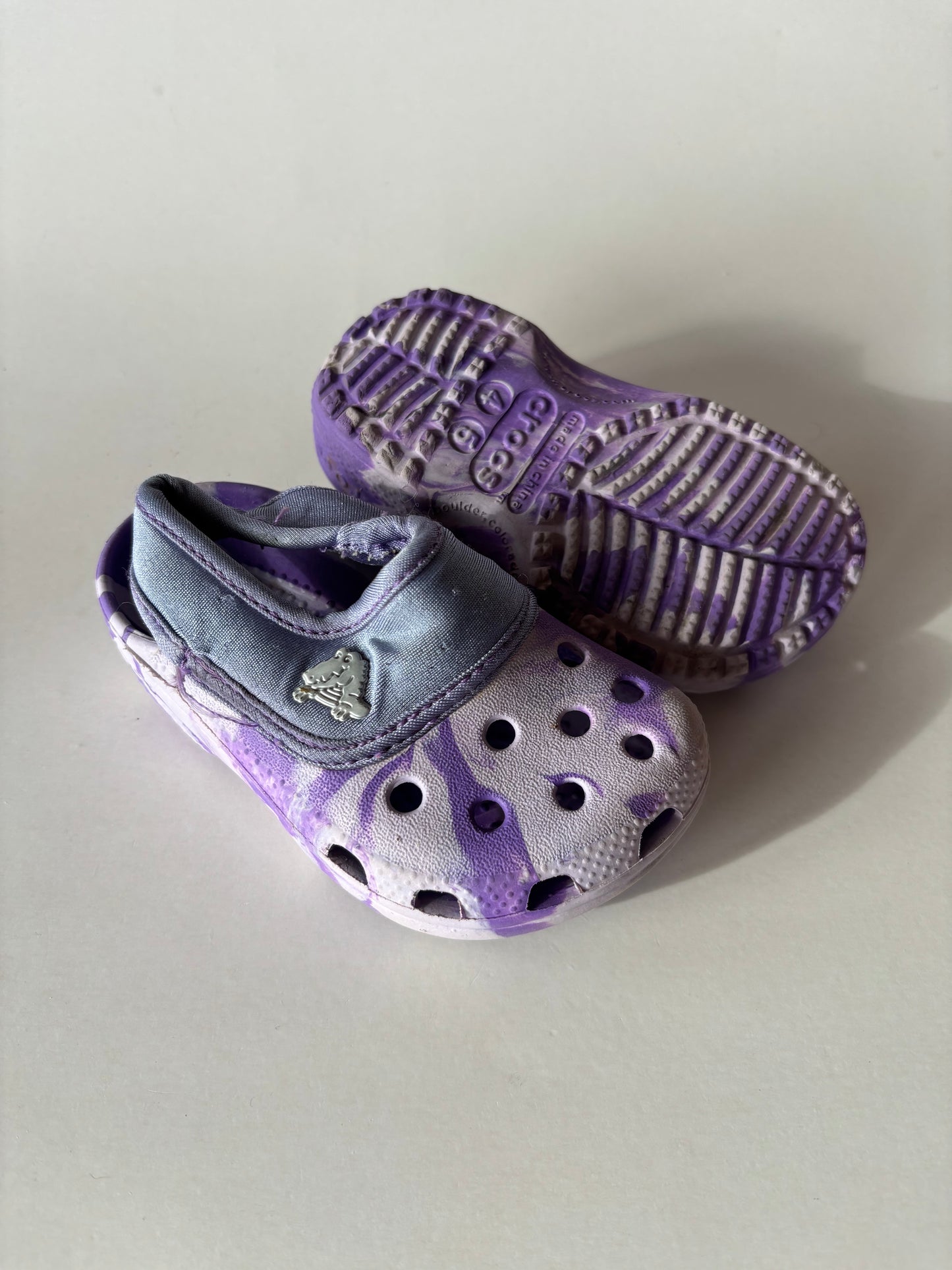 Purple Marbled Crocs