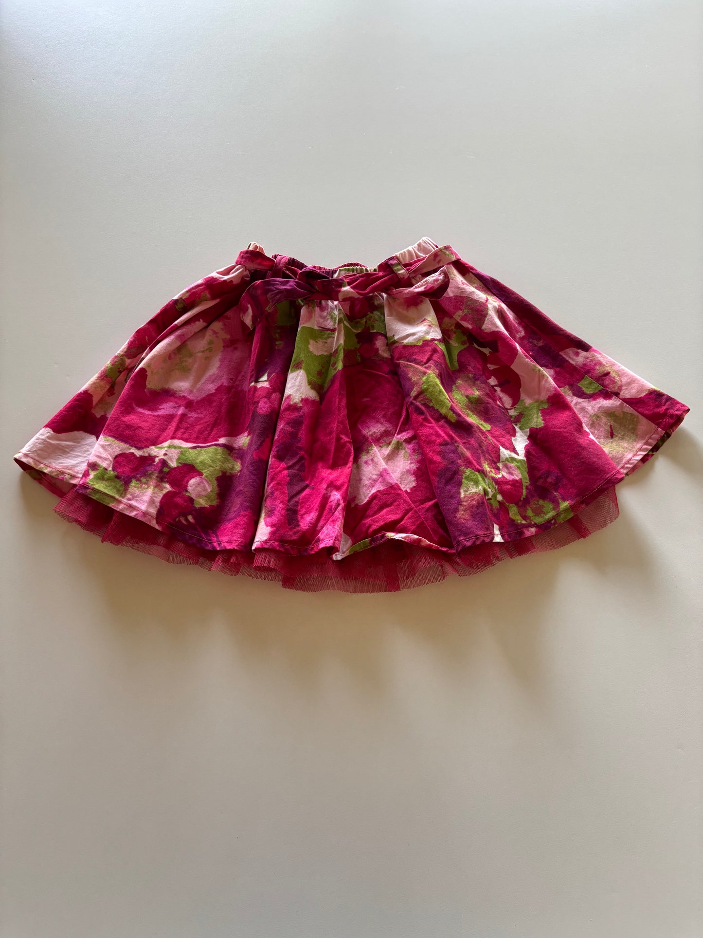 Pink Watercolour Floral Skirt