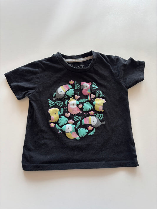 Black Tropical Birds Tee