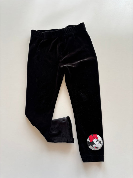 Black Velour Minnie Leggings