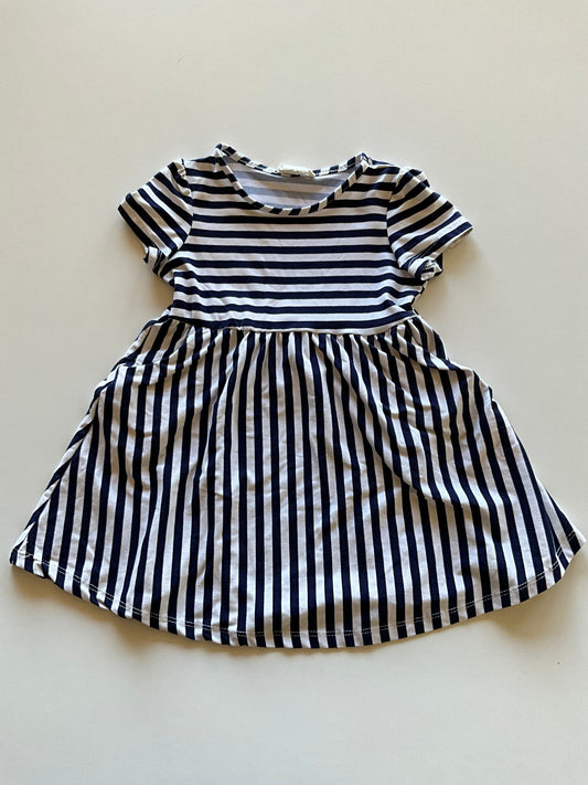 Navy & White Striped Dress