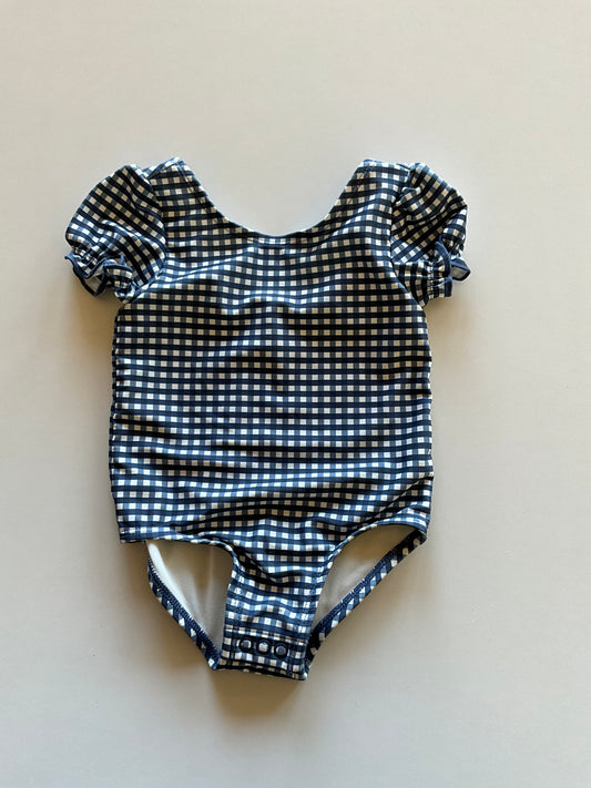 Blue & White Checkered Bathing Suit