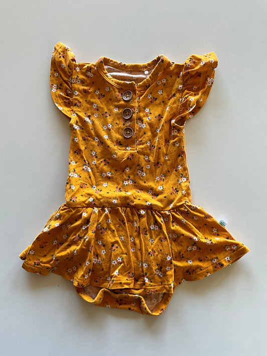 Yellow Floral Skirted Onesie