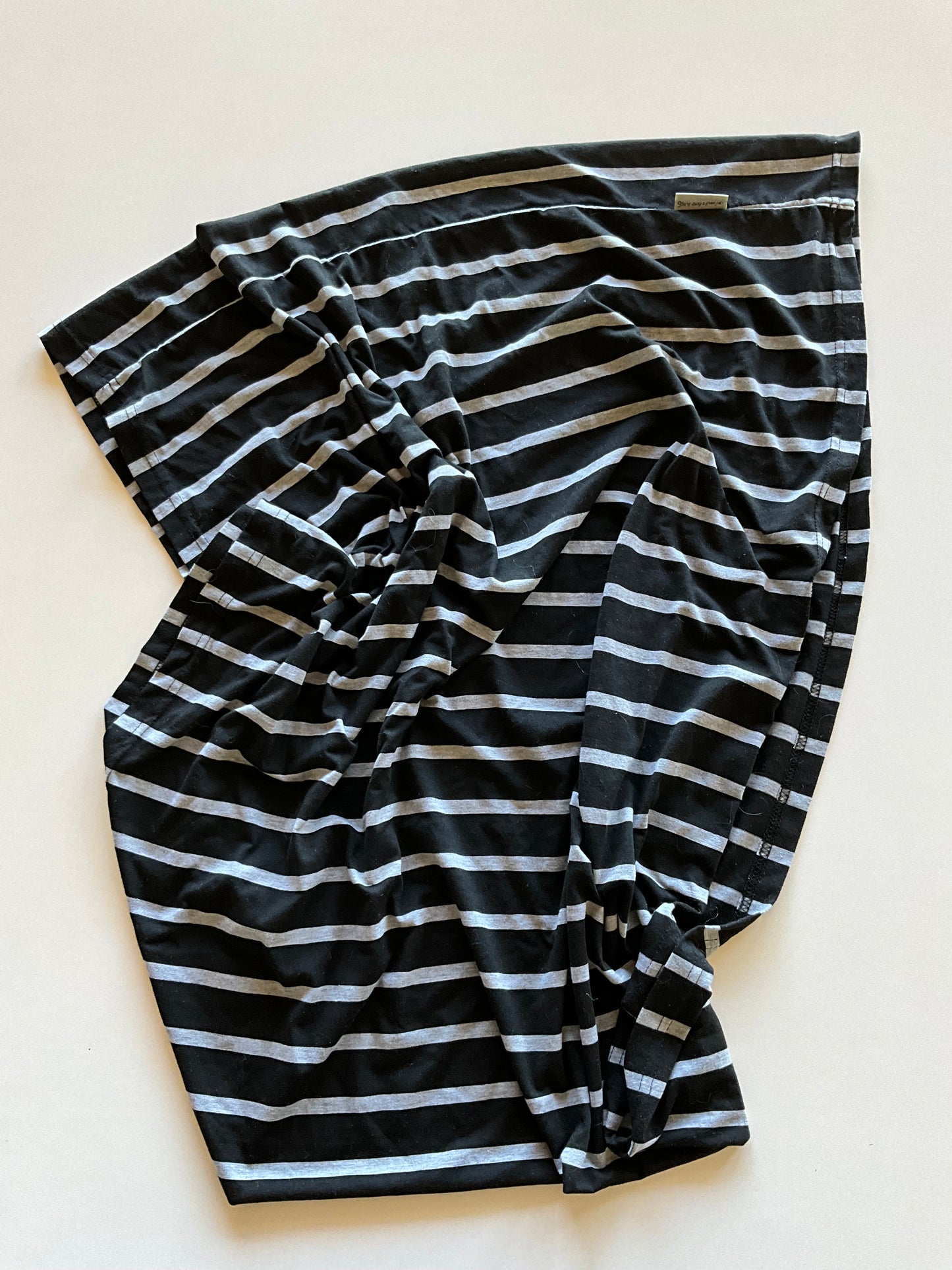 Black & Grey Striped Nursing Cover
