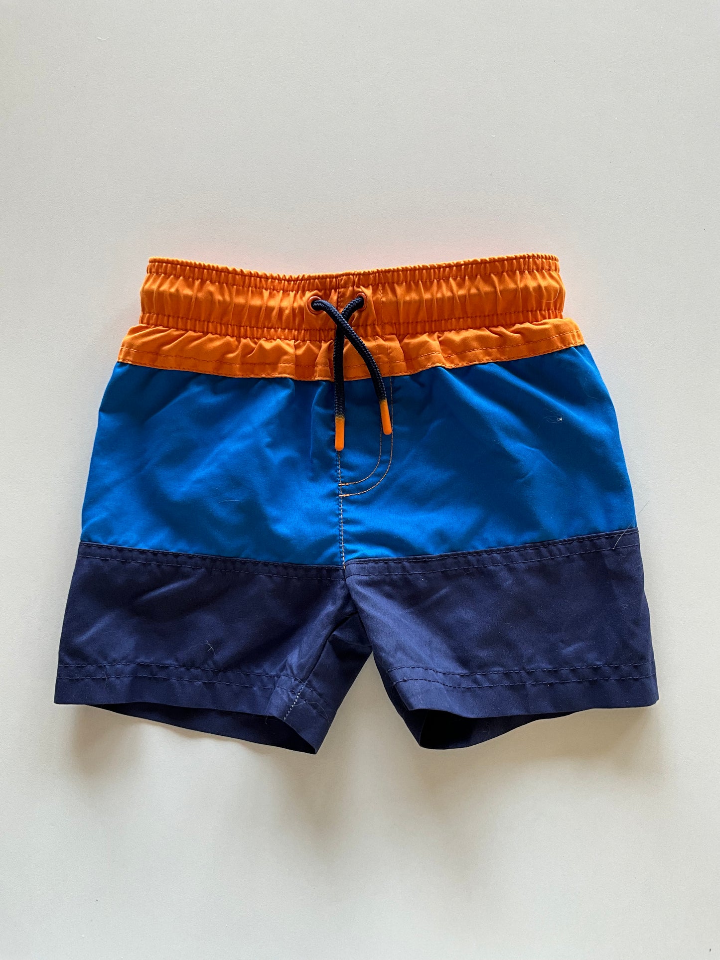 Orange & Blue Colourblock Swim Trunks