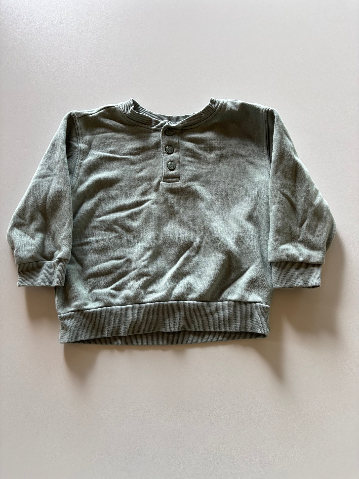 Sage Green Henley Sweater