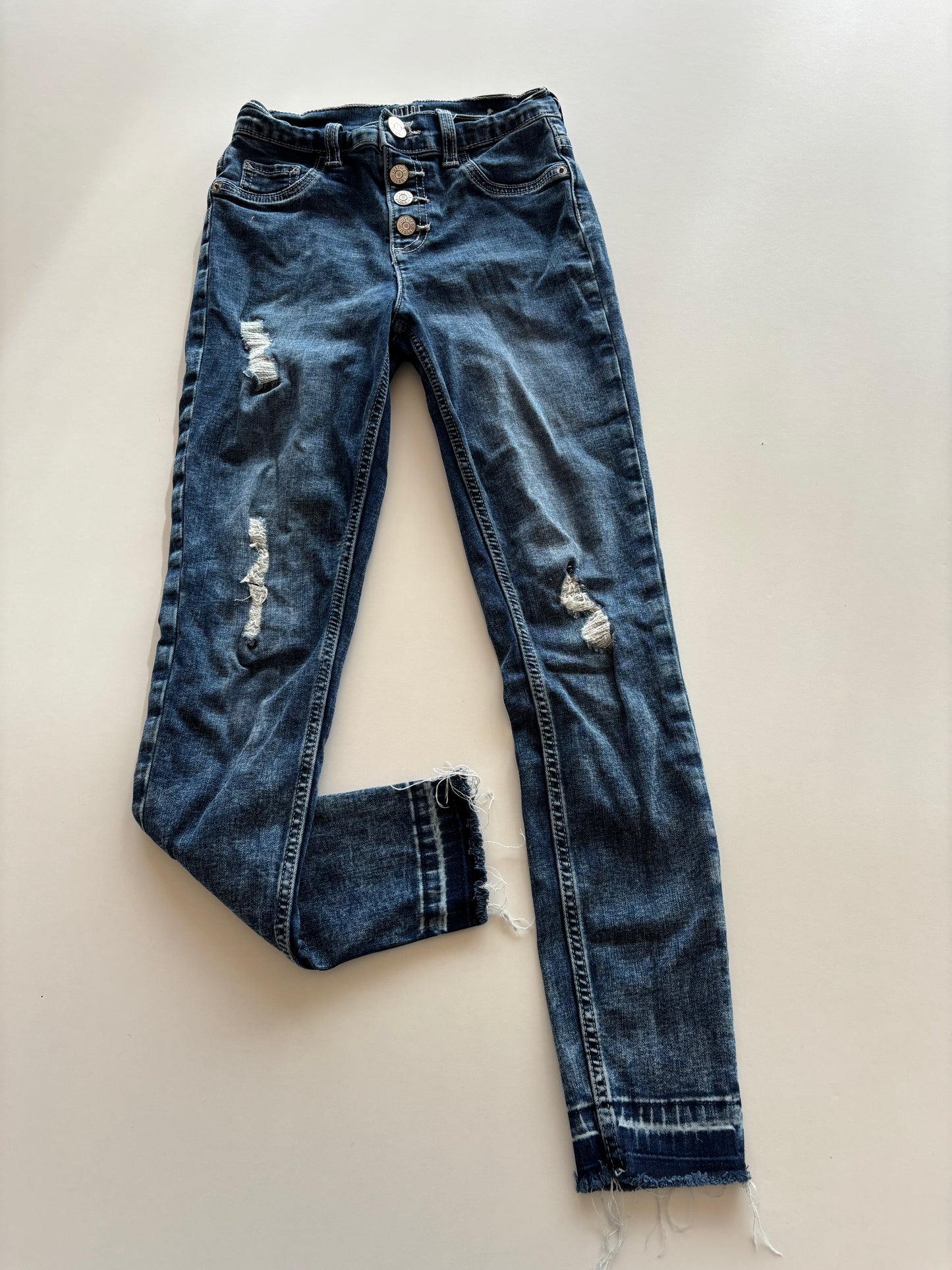 Distressed Snap Fly Denim