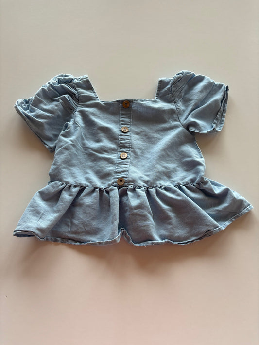 Chambray Peplum Shirt