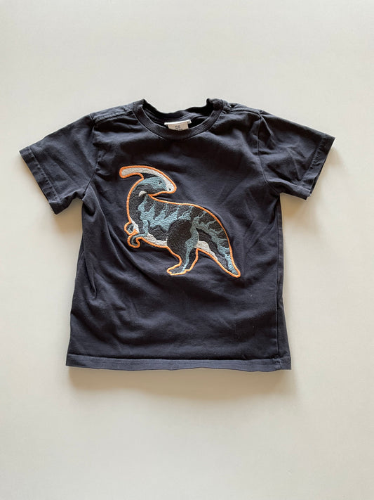 Charcoal Embroidered Dino Tee