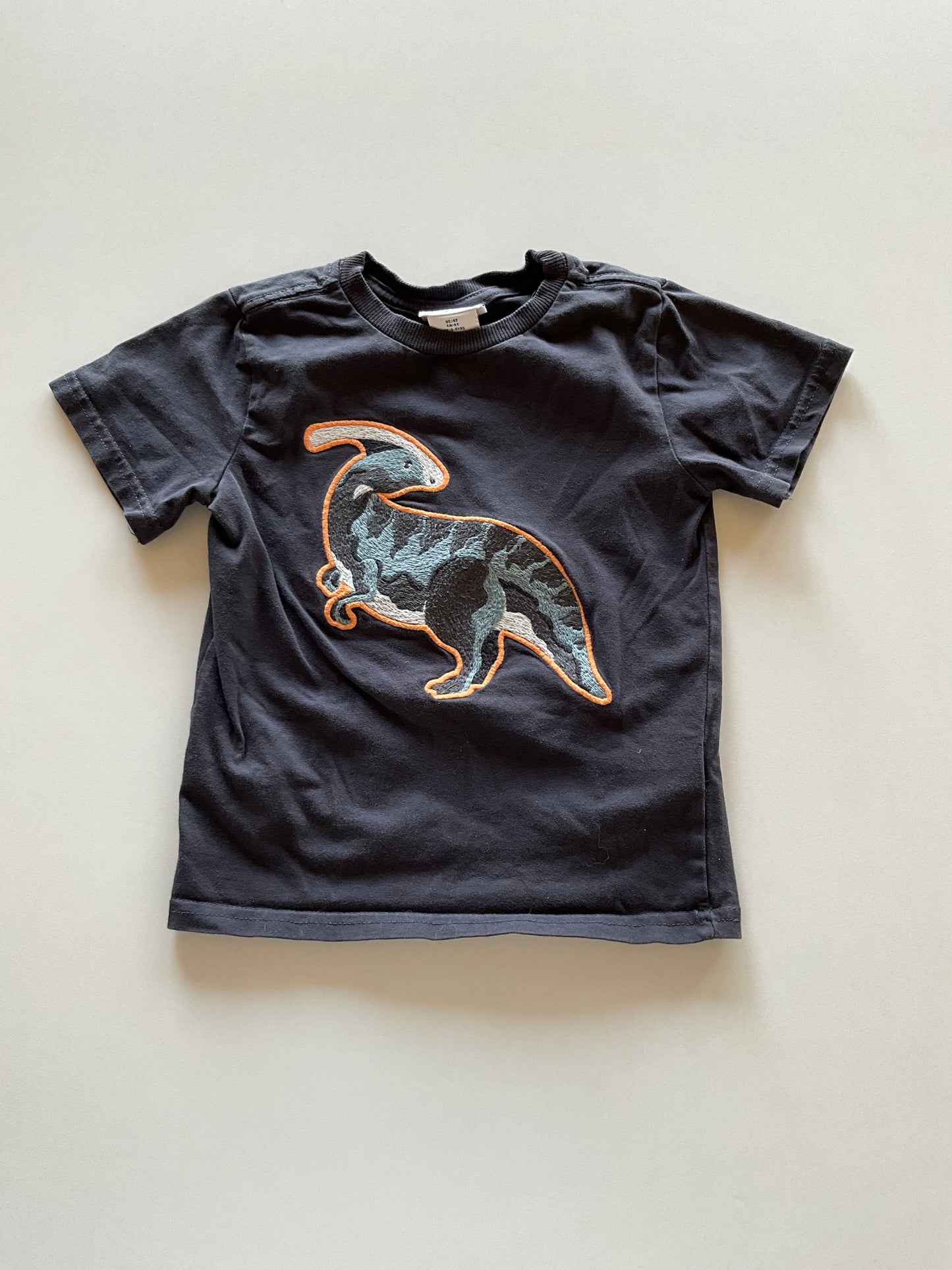 Charcoal Embroidered Dino Tee