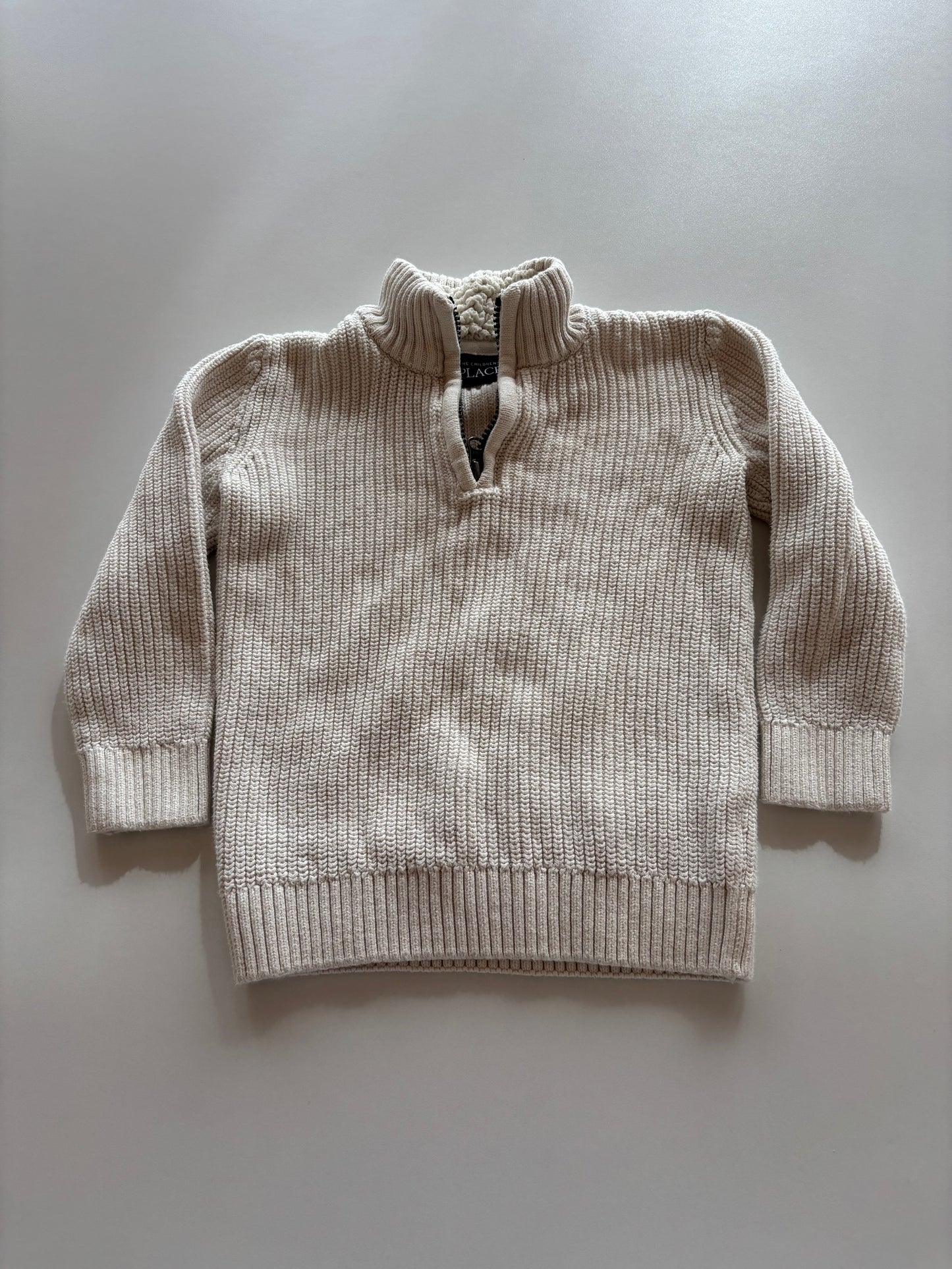 Ivory Knit 1/4 Zip Sweater