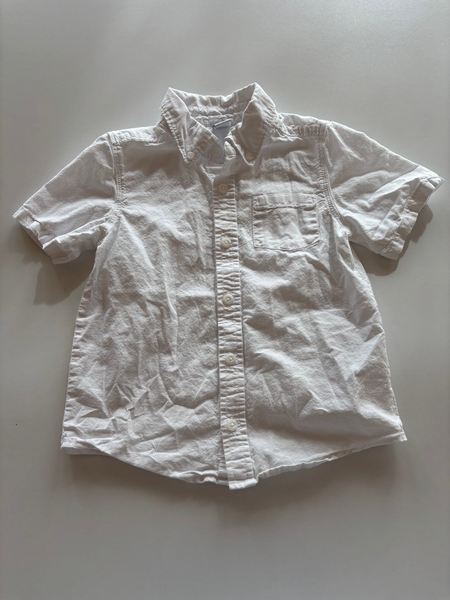 White Cotton Button Up Tee